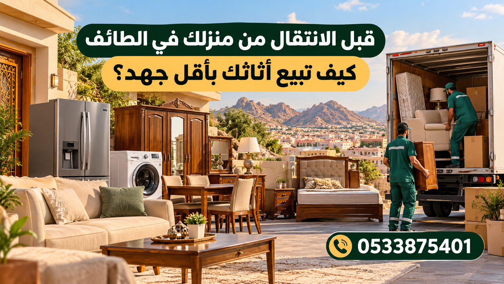 بيع الأثاث قبل الانتقال من المنزل في الطائف